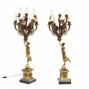 Two metal candlesticks, 20th century