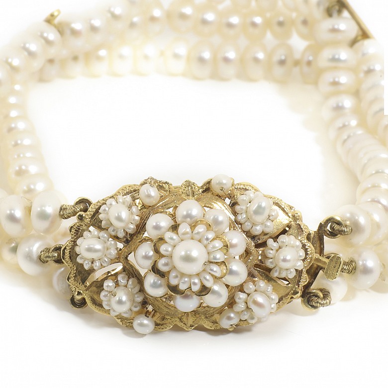 Pearl bracelet in 18k yellow gold - 3