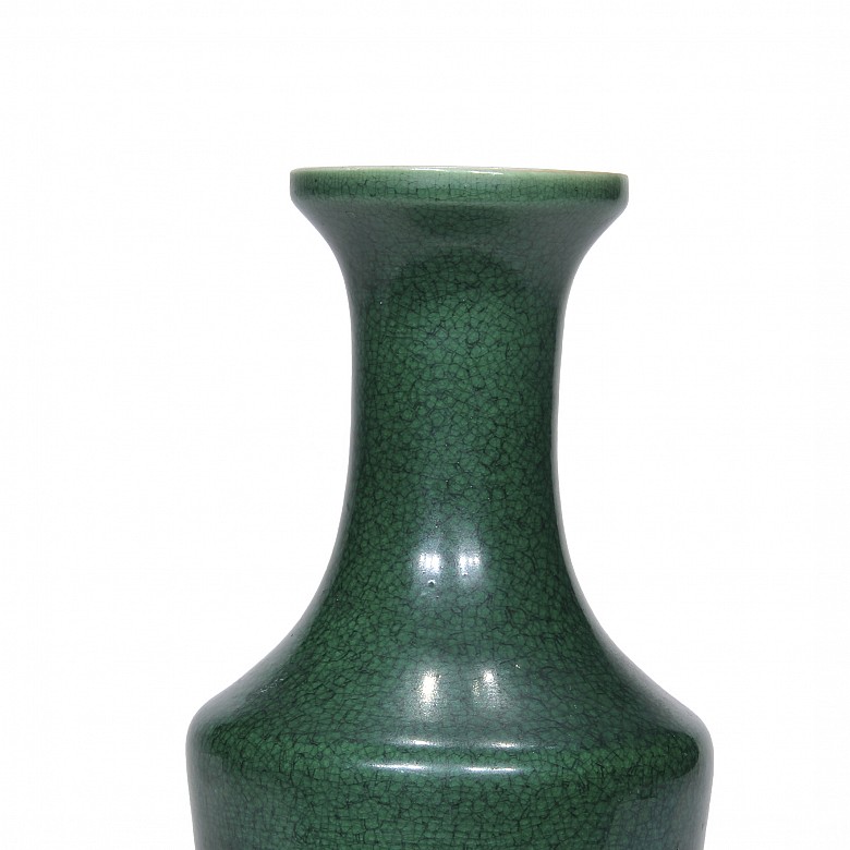 Jarrón de porcelana vidriada en verde, s.XX - 2