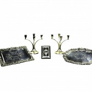 Set of five silver objects, nid. 20th century