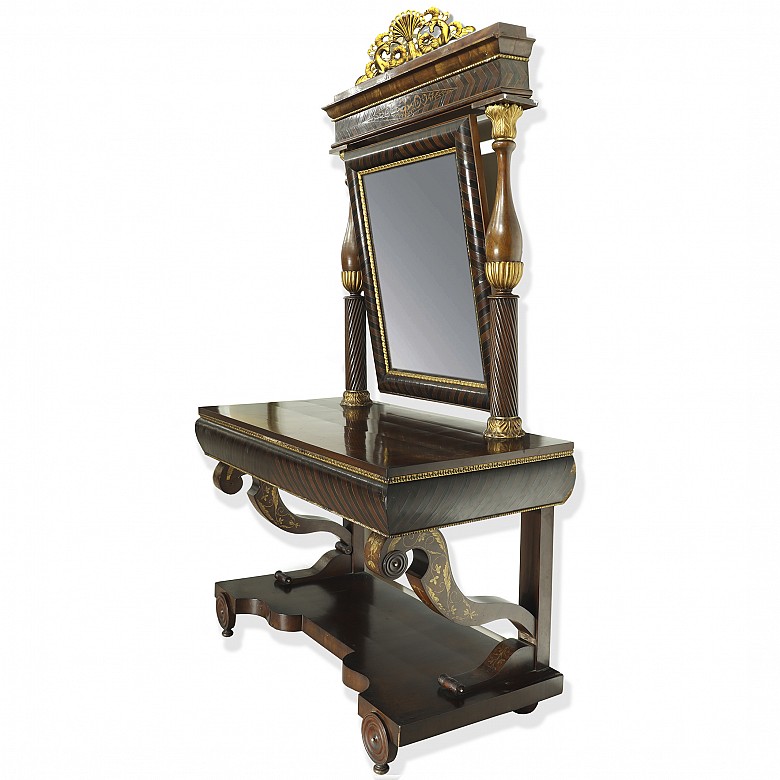 Console with fernandina mirror, early 19th century - 2