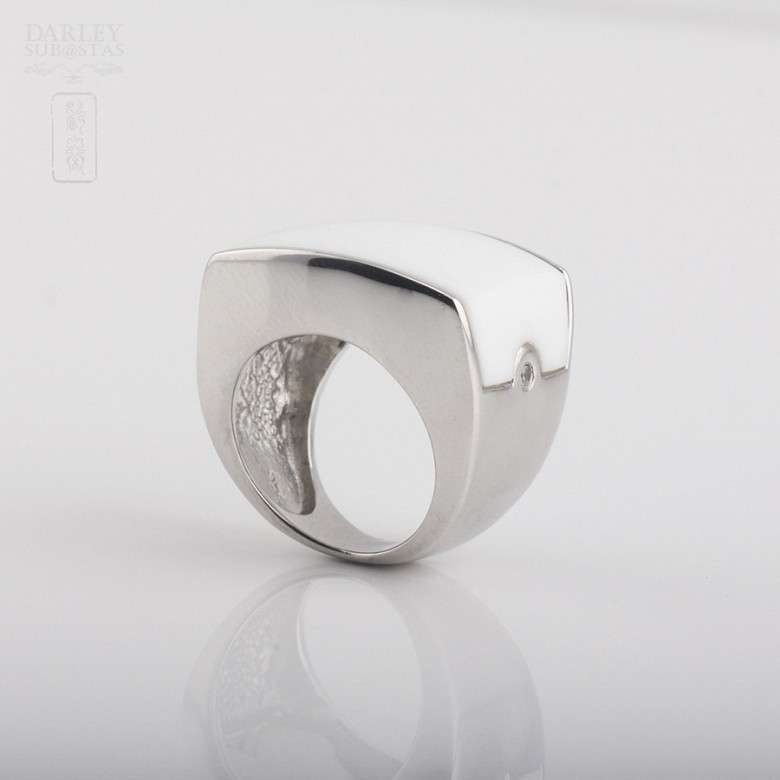 Porcelain ring in sterling silver 925m / m - 2