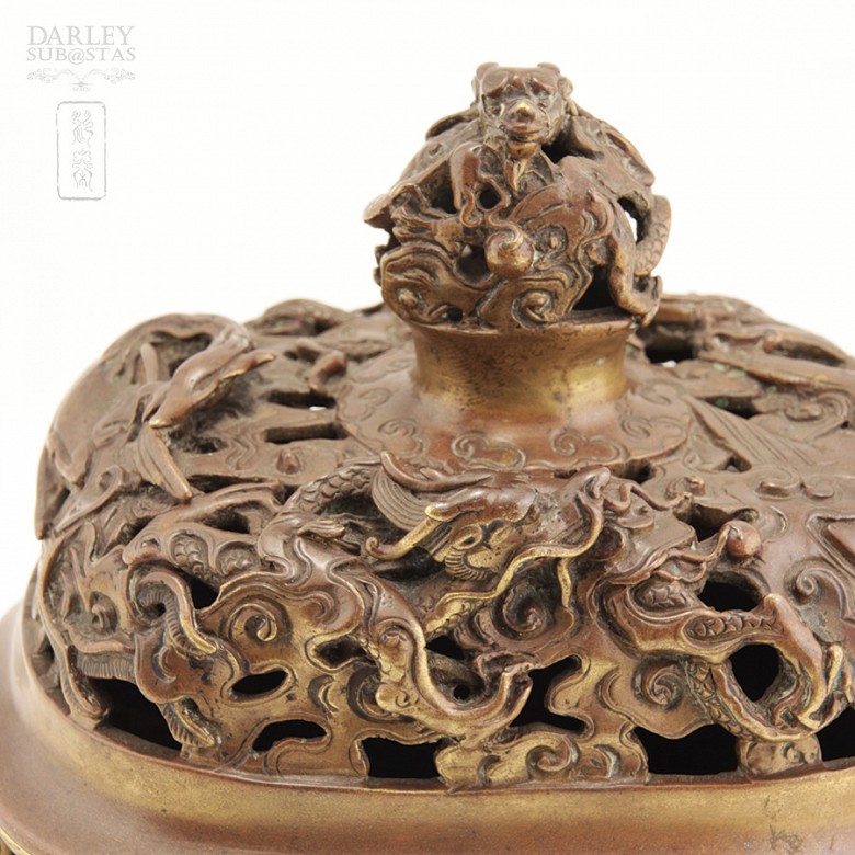 Incensario Chino de bronce siglo XVII - 19