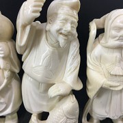 7 preciosas figuras de marfil sabios chinos. - 7