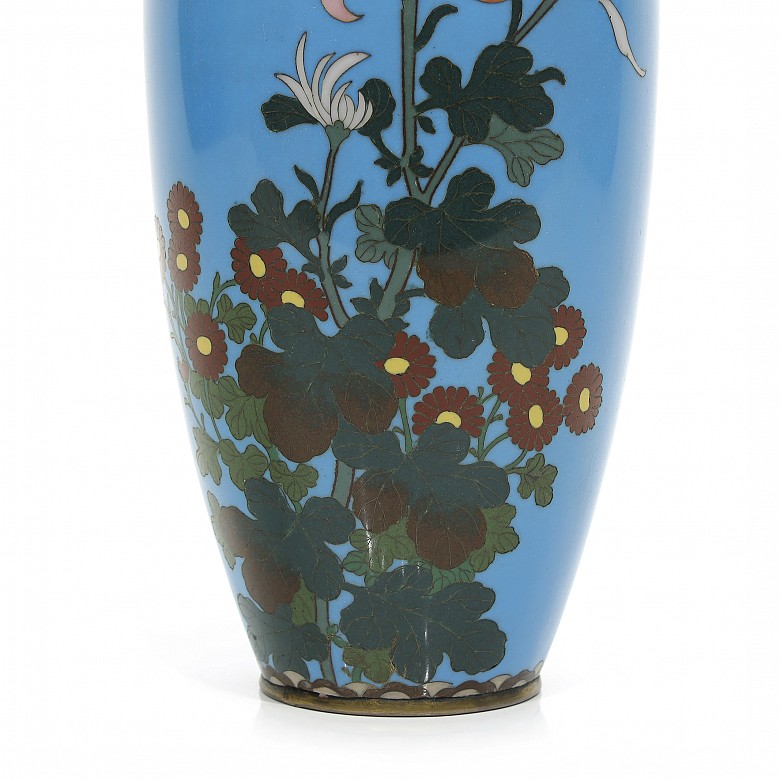 Enameled metal vase, 20th century - 4