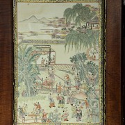 Placa de porcelana esmaltada, China, dinastía Qing