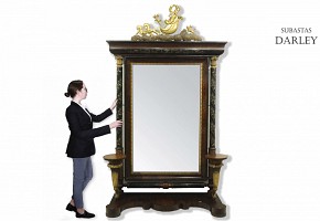Large Empire mirror with marquetry decoration, 19th century
