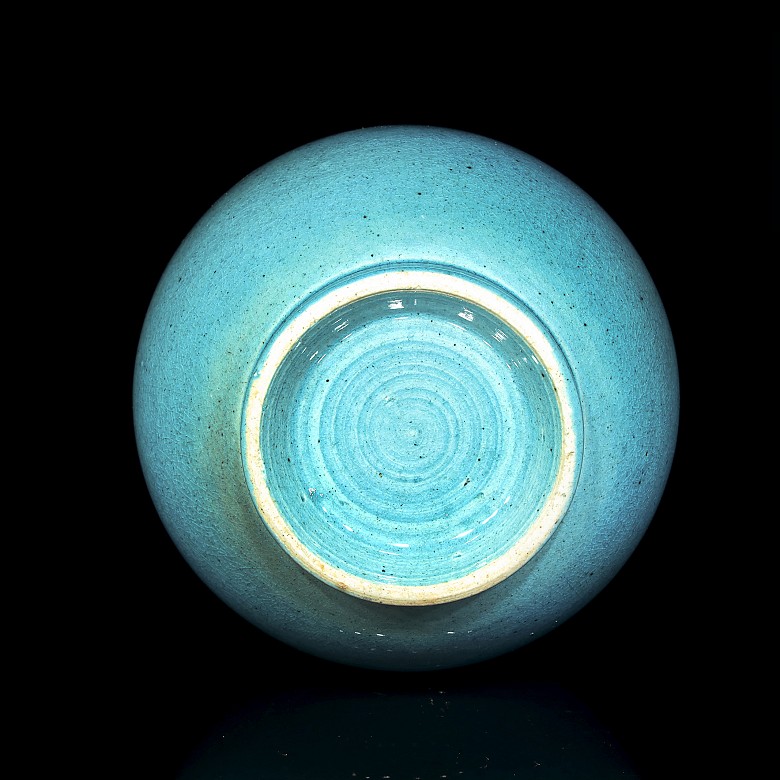 Jarrón chino vidriado en azul, S.XX