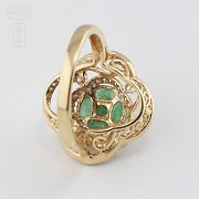 Precioso anillo esmeralda y diamantes - 3