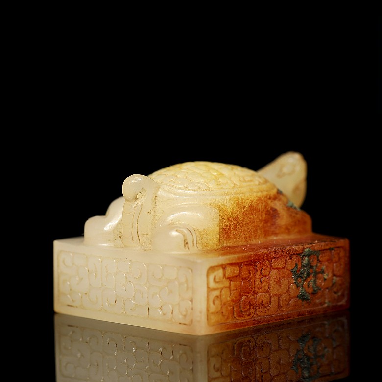 Sello de jade con tortuga, dinastía Han occidental