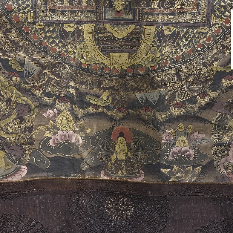 Tibetan silk thangka, 19th c. - 6