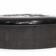 Carved stone ink box, 20th century