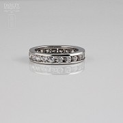 Ring  with Zircons in Sterling Silver, 925 - 1