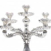 Pair of 825 sterling silver candlesticks, Spain, 20th century