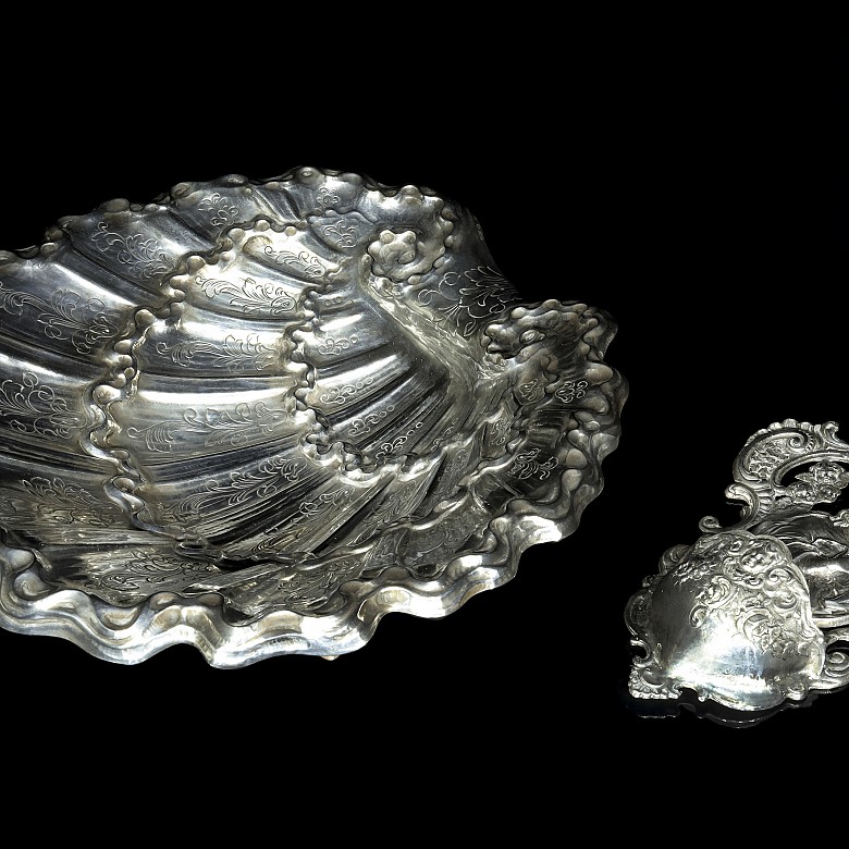 Large silver bowl and 