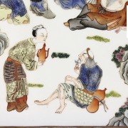 Bandeja de porcelana, familia rosa, dinastía Qing.