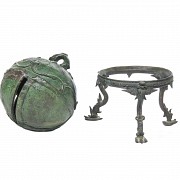 Bell with bronze foot, Java, possibly 11th-13th centuries
