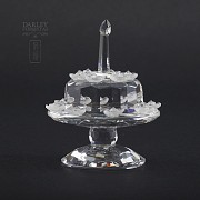 Two pieces of Swarovski crystal, baby cart, and cake - 5