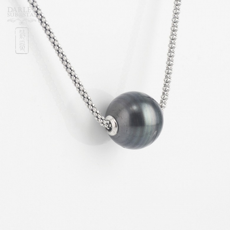 Necklace Tahitian Pearl  in Sterling Silver, 925 - 2