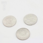 Three silver coins - Spain 1966