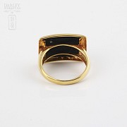 18k gold ring and natural onyx - 3