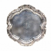 Large stamped Dutch silver tray, 925, ca.1880.