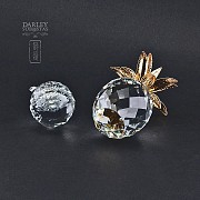 Two pieces of Swarovski crystal, apple and pineapple - 2