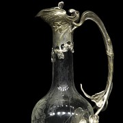Glass and silver-plated metal jug
