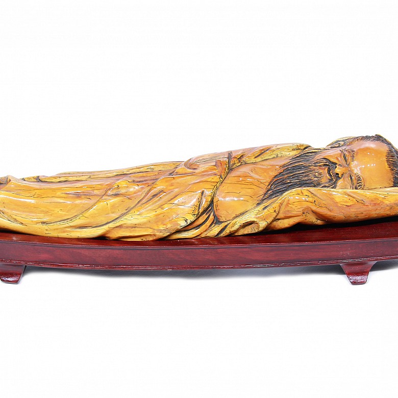 Carved ivory sleeping sage, China, early 20th century