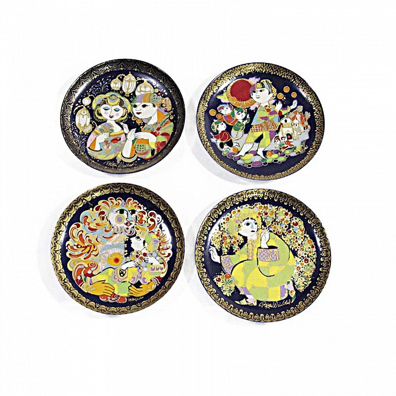 Cuatro platos de porcelana Rosenthal, s.XX