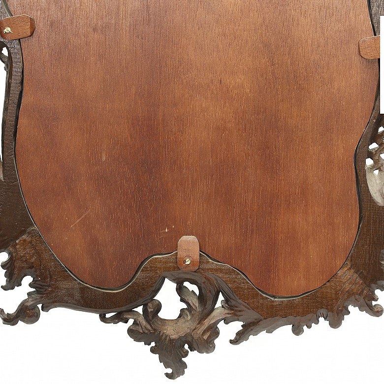 Vicente Andreu. Gran espejo con marco de madera tallada, S.XX - 5