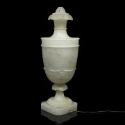 Cup-shaped alabaster lamp, 20th century.
