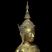 Buda tailandés de bronce policromado, S.XX