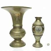 Two brass vases, Indonesia, 19th - 20th century - 6