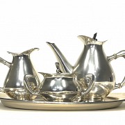 Silver four-piece tea set, 20th century