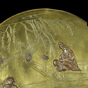 Decorative bronze plate, Japan, Meiji - 4