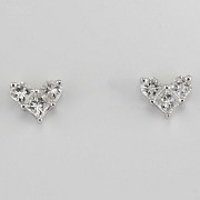 Pair of earrings in 18k white gold and diamonds. - 4