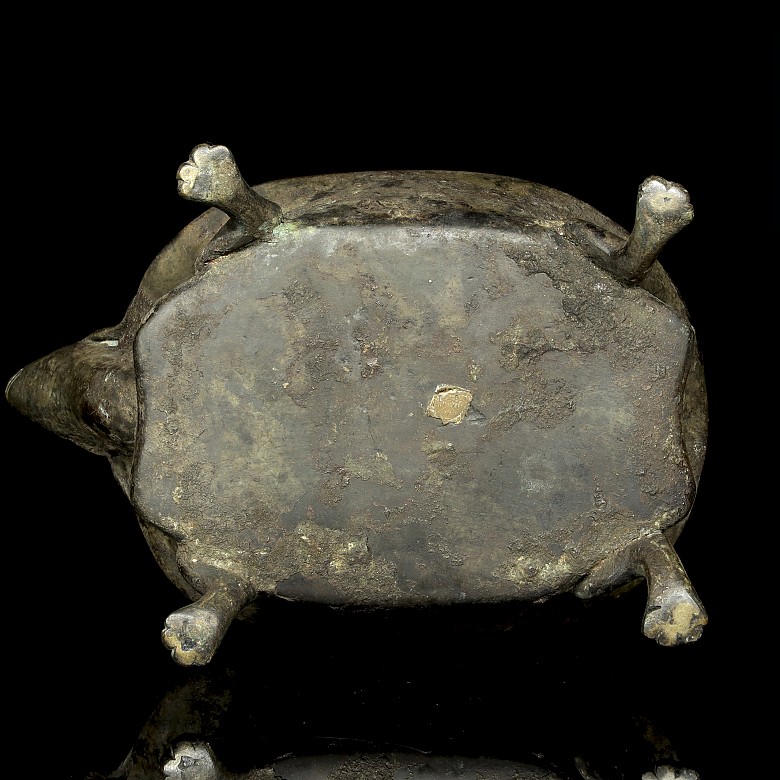 Incensario con forma de tortuga, dinastía Qing