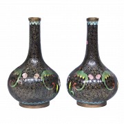 Pair of Chinese vases, cloisonné, early 20th century - 1