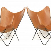 Pair of BKF chairs, Isist Leather - 2