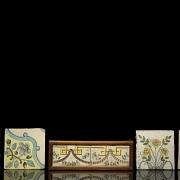 Five-piece tile set, 18th - 19th century