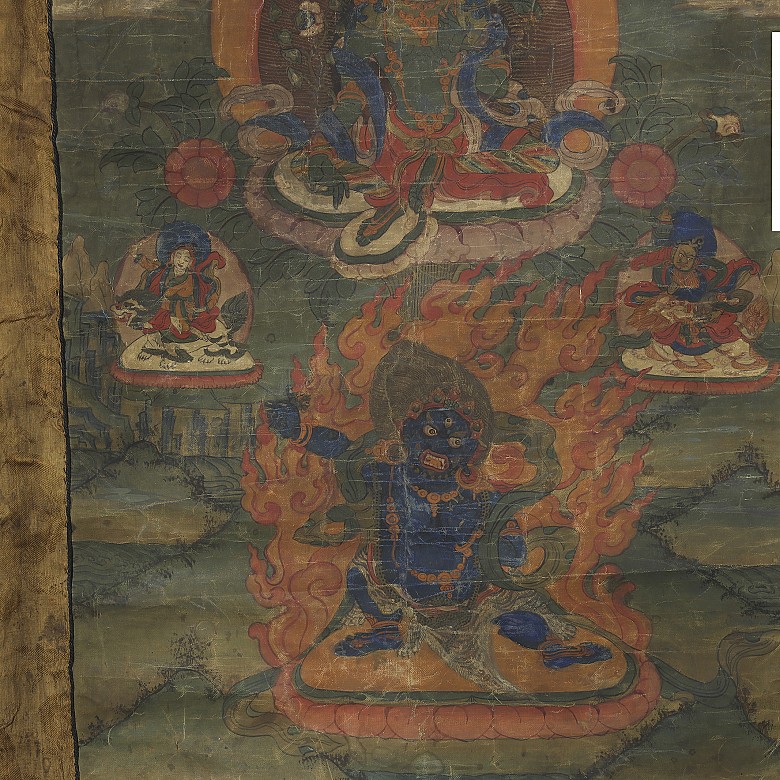 Tibetan silk thangka, Qing dynasty. - 1