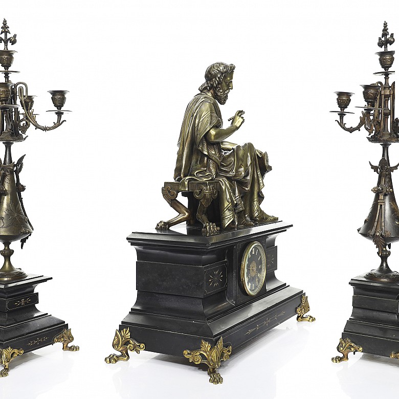 Théodore Doriot (19th c.) Lage french table whats with candelabra - 1