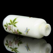 Botella de rape de vidrio esmaltado, dinastía Qing - 3