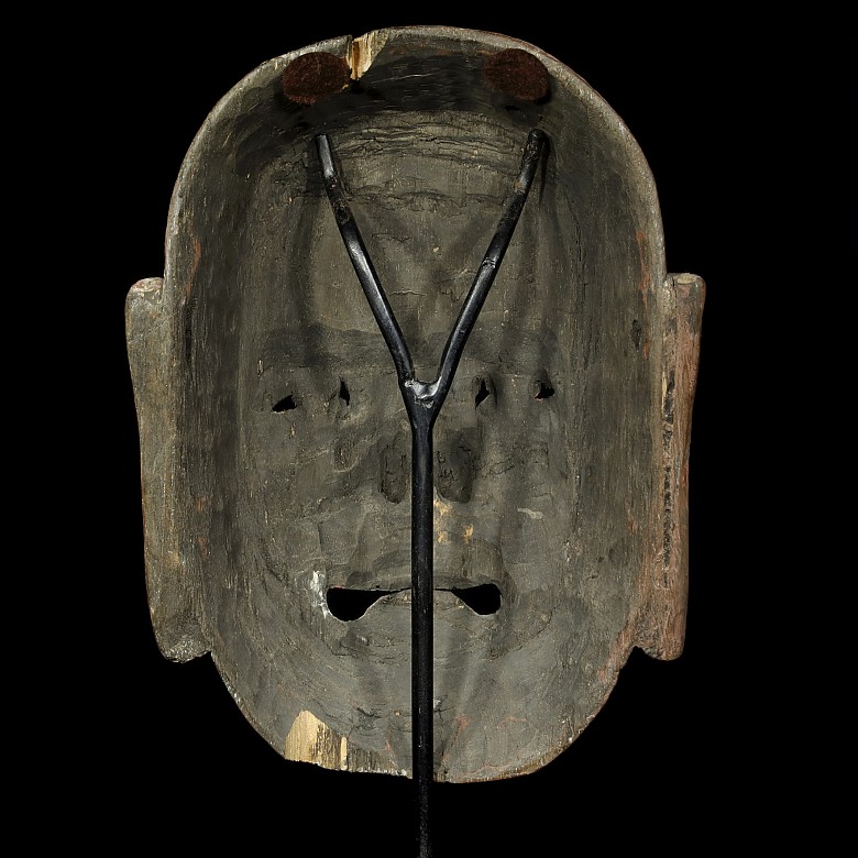 Máscara de teatro en madera policromada, S.XIX