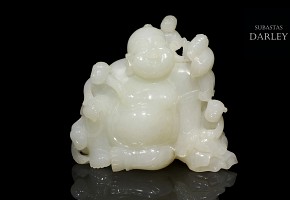 White jade Buddha, Qing dynasty, 19th century