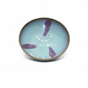 A Junyao style purple-splashed blue glazed bowl.