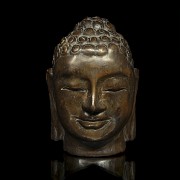 Wooden Buddha head, Asia, 20th century
