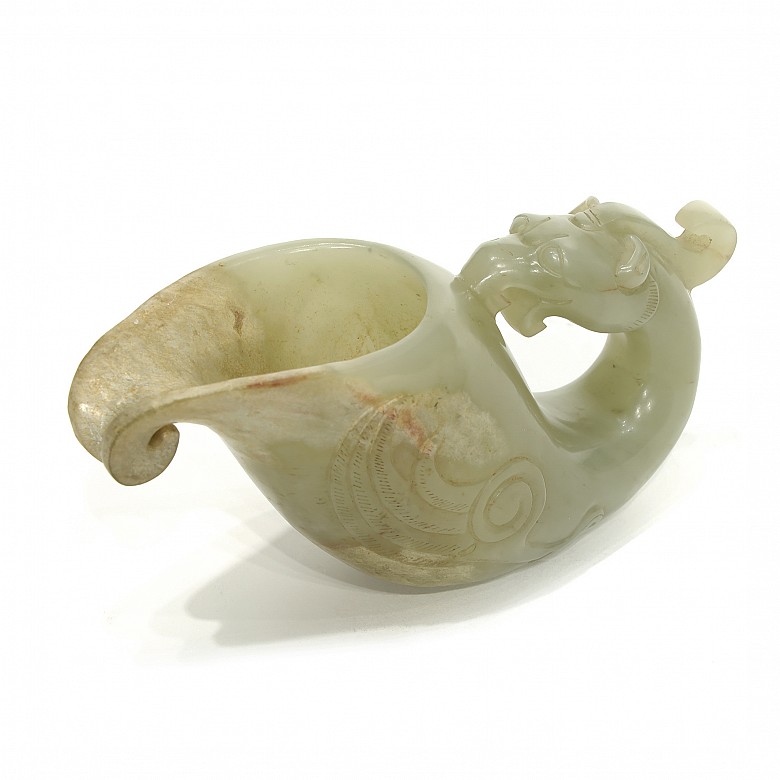 Carved jade cup, Qing dynasty. - 7