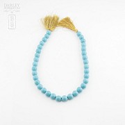 14mm natural turquoise ball thread